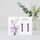 Lila Lilac White Floral Tischnummer Postkarte (Stehend Vorderseite)
