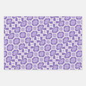 Lila, Lilac & White marokkanisches Muster Geschenkpapier Set (Vorderseite)