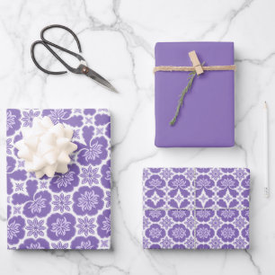 Lila, Lilac & White marokkanisches Muster Geschenkpapier Set