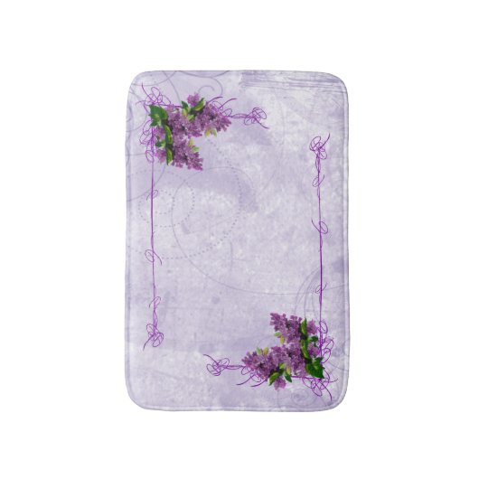 Lila Lilacs Bath Mat Badematte (Vorderseite Vertikal)