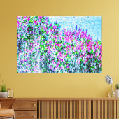 Lila Lilacs, Brunnen, blauer Himmel Leinwanddruck (Insitu (Wohnzimmer))