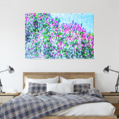 Lila Lilacs, Brunnen, blauer Himmel Leinwanddruck (Insitu (Schlafzimmer))
