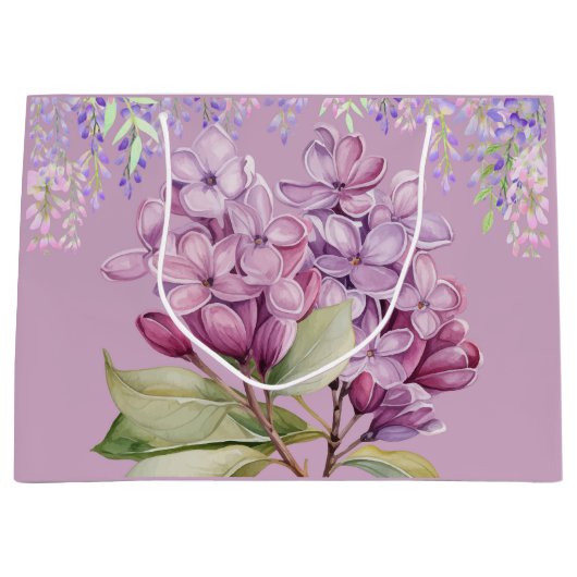Lila Lilacs Große Geschenktüte (Vorderseite)
