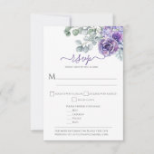 Lila Lilacs & Succulents, Eukalyptus DIY Wedding RSVP Karte (Vorderseite)