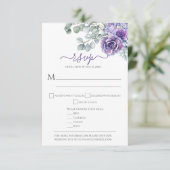 Lila Lilacs & Succulents, Eukalyptus DIY Wedding RSVP Karte (Stehend Vorderseite)