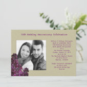 Lila Lilacs und Burlap Foto Vow Renewal Einladung (Stehend Vorderseite)