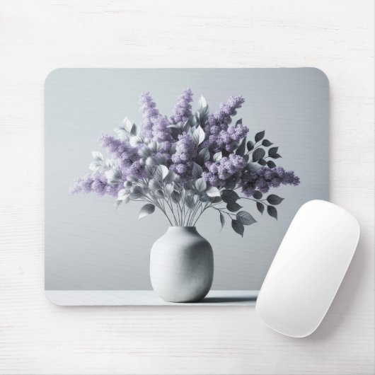 Lila Lilacs und Silberleaf Bouquet Mousepad (Mit Mouse)