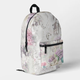 Lila Lilacs Vase Books European Street Bedruckter Rucksack