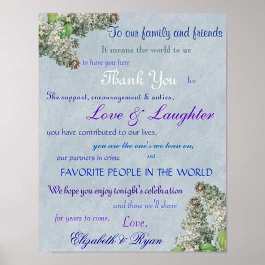 Lila Lilac's Wedding Danke Poster (Vorne)