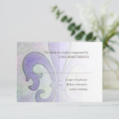 Lila Lilie-Antwortkarte RSVP Karte (Stehend Vorderseite)