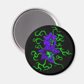 lila Lilie Blume Magnet (Vorderseite/Rückseite)