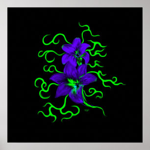 lila Lilie Blume Poster