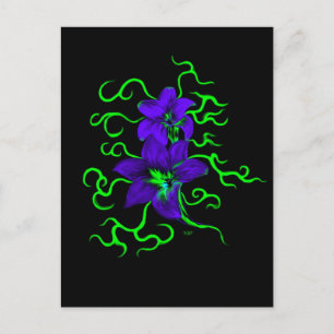 lila Lilie Blume Postkarte