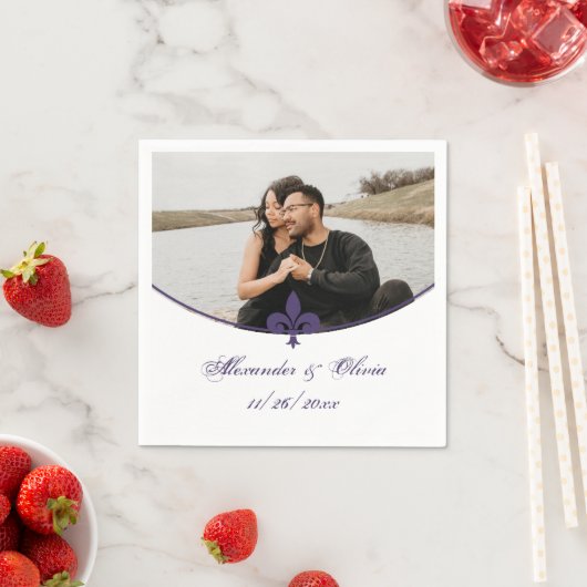 Lila Lilie Foto Wedding Napkins Serviette (Beispiel)