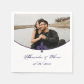 Lila Lilie Foto Wedding Napkins Serviette (Vorderseite)