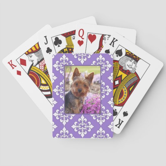 Lila Lilie-Karten für Foto Spielkarten (Rückseite)