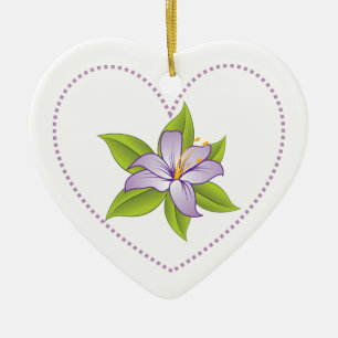 Lila Lilie Keramikornament