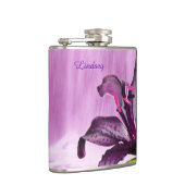 Lila Lilie mit Wasserfall Flachmann (Rechts)