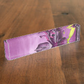 Lila Lilie mit Wasserfall Namensplakette (Seite)