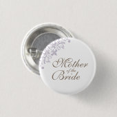 Lila Lilie Script Mother of the Bride Button (Vorne & Hinten)