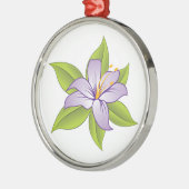 Lila Lilie Silbernes Ornament (Links)
