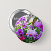 Lila Lilien-Blumen-Button-Knopf Button (Vorne & Hinten)