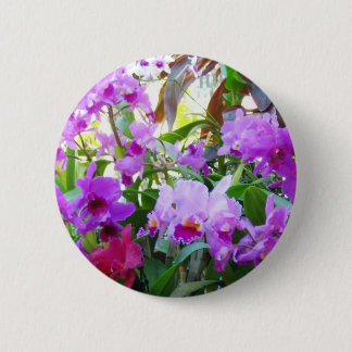 Lila Lilien-Blumen-Button-Knopf Button