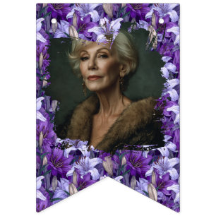 Lila Lilien Blumen Frühgeburtstag Wimpelkette