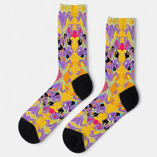 Lila Lilien Eleganz Socken (Linkes Detail)