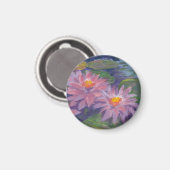 Lila Lilien in einem Teich - Kühlschrankmagnet (Vorderseite/Rückseite)