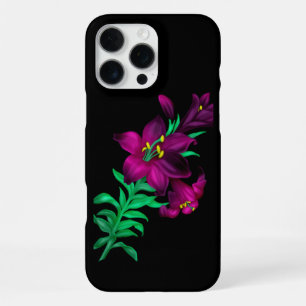 Lila Lilien iPhone 16 Pro Max Hülle
