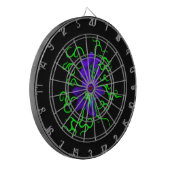lila LilienBlume auf schwarz Dartscheibe (Vorderseite Links)