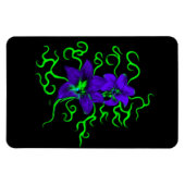 lila LilienBlume auf schwarz Magnet (Horizontal)