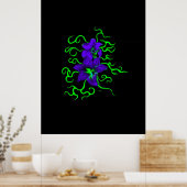 lila LilienBlume auf schwarz Poster (Küche)