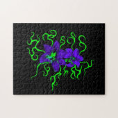 lila LilienBlume auf schwarz Puzzle (Horizontal)