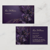Lila Lilies 3D Blume Luxus Business Card Visitenkarte (Vorne/Hinten)