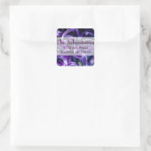 Lila Lilies Wedding Return Address Label Quadratischer Aufkleber (Tasche)