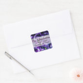 Lila Lilies Wedding Return Address Label Quadratischer Aufkleber (Umschlag)