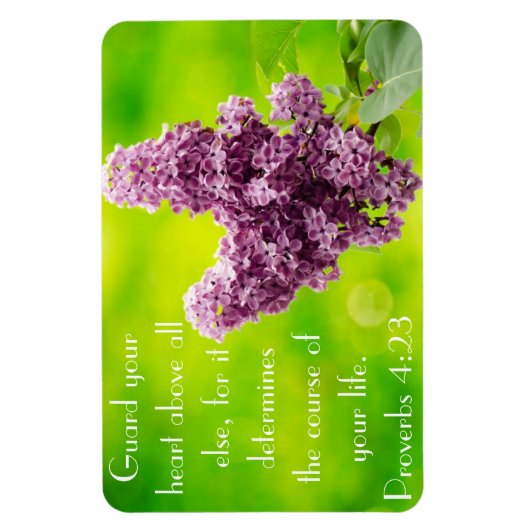 Lila Lillacs Bible Verse 4:23 Magnet (Vertikal)