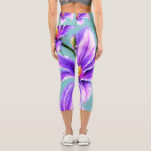 Lila Lilly des Valley Pattern Capri Leggings (Rückseite)