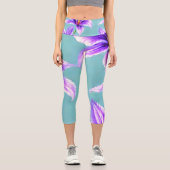 Lila Lilly des Valley Pattern Capri Leggings (Vorderseite)