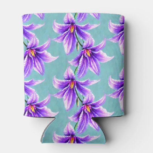 Lila Lilly des Valley Pattern Dosenkühler (Rückseite)