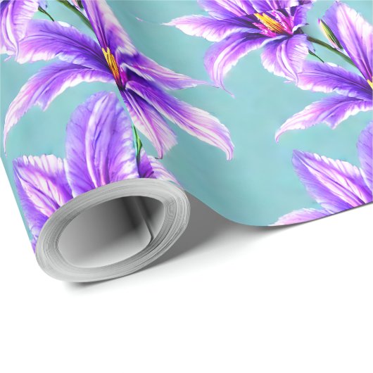 Lila Lilly des Valley Pattern Geschenkpapier (Rolleneckpunkt)