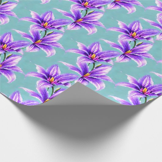 Lila Lilly des Valley Pattern Geschenkpapier (Ecke)