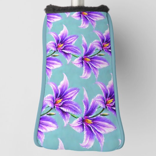 Lila Lilly des Valley Pattern Golf Headcover (Rotieren 90)