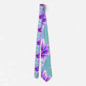 Lila Lilly des Valley Pattern Krawatte (Rückseite)