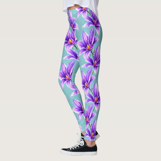 Lila Lilly des Valley Pattern Leggings (Links)