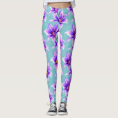 Lila Lilly des Valley Pattern Leggings (Vorderseite)