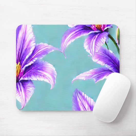 Lila Lilly des Valley Pattern Mousepad (Mit Mouse)