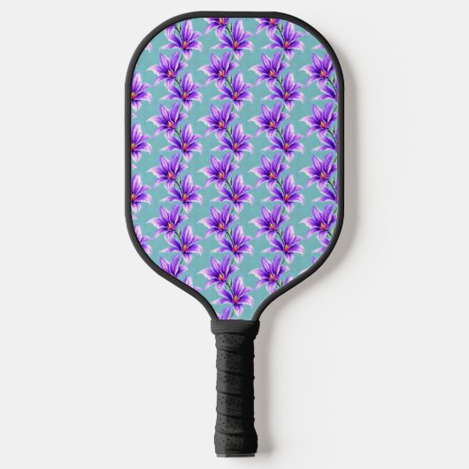 Lila Lilly des Valley Pattern Pickleball Schläger (Vorderseite)